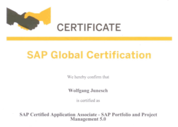 Junix SAP Portfolio und Projektmanagement Zertifizierung